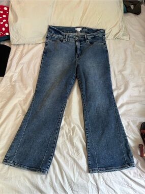 Good American Women's Flared Denim Jeans in Medium Blue - Classic Style
